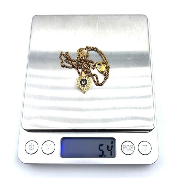 Authentic Christian Dior Vintage Rhinestone Crystal Round Necklace Gold Plated - Picture 10 of 11